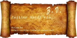 Zeitler Valéria névjegykártya